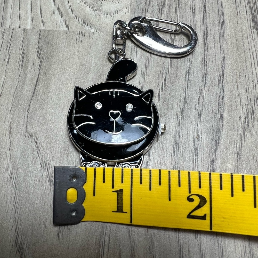 JAS Black Cat Watch Keychain View 4